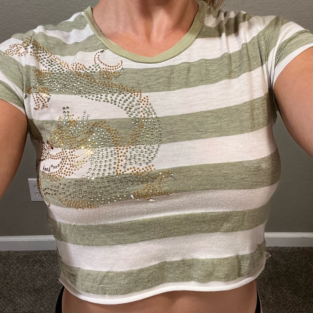 Cropped Y2K tee green